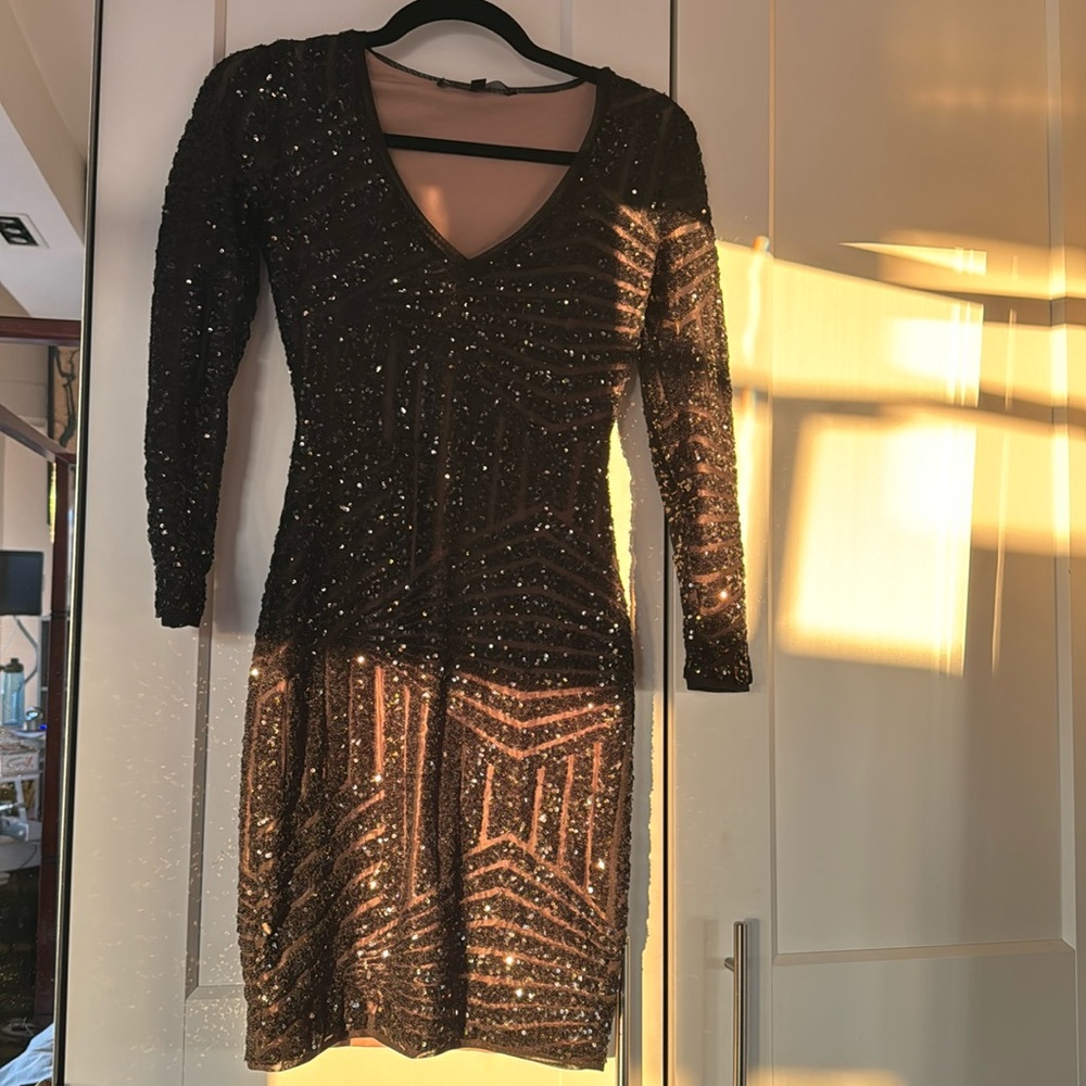 Black Sequin Toccin NY dress